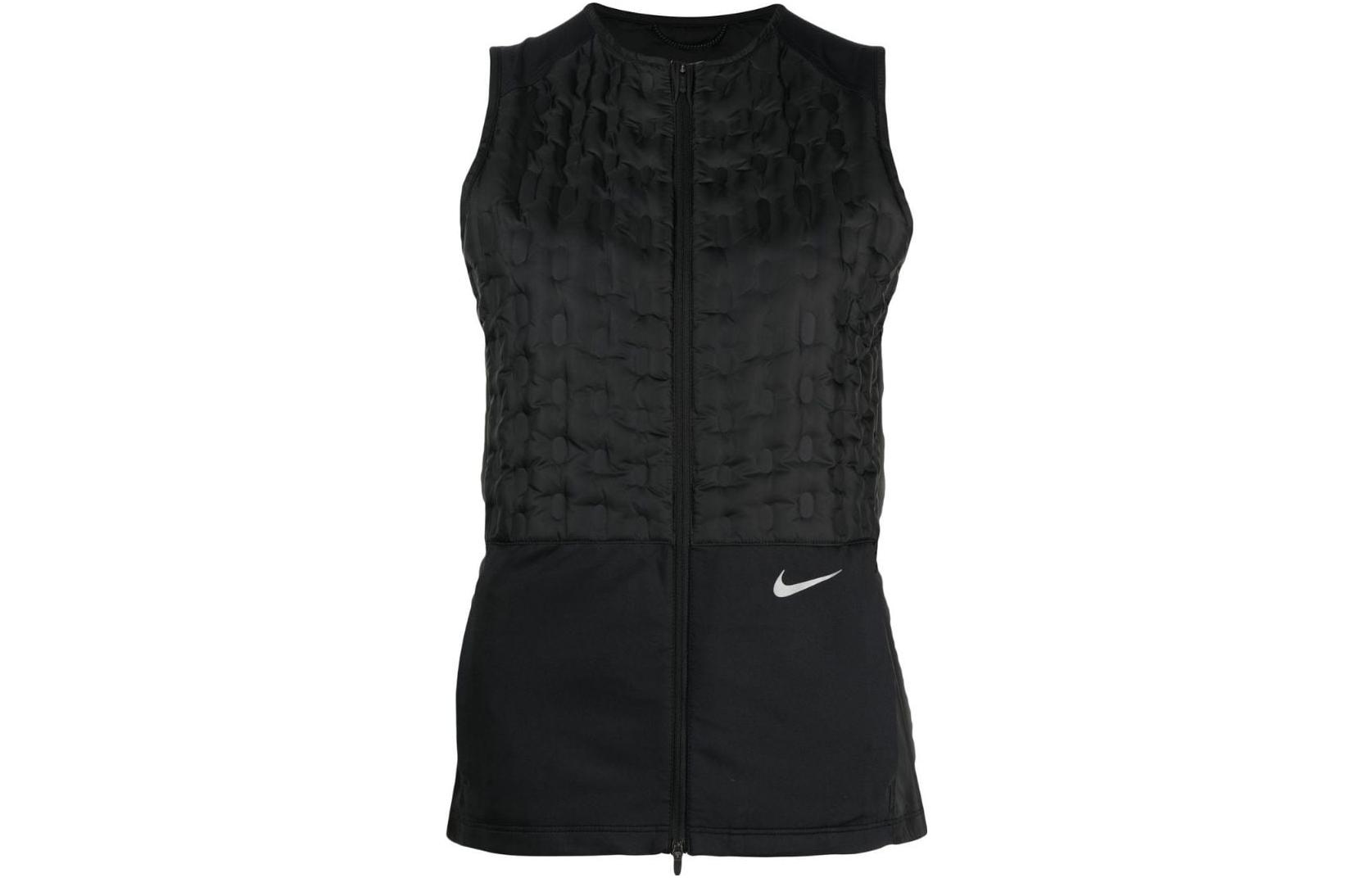 Nike Black Sleeveless Jacket with Logo Print and Zipper DD6063-010