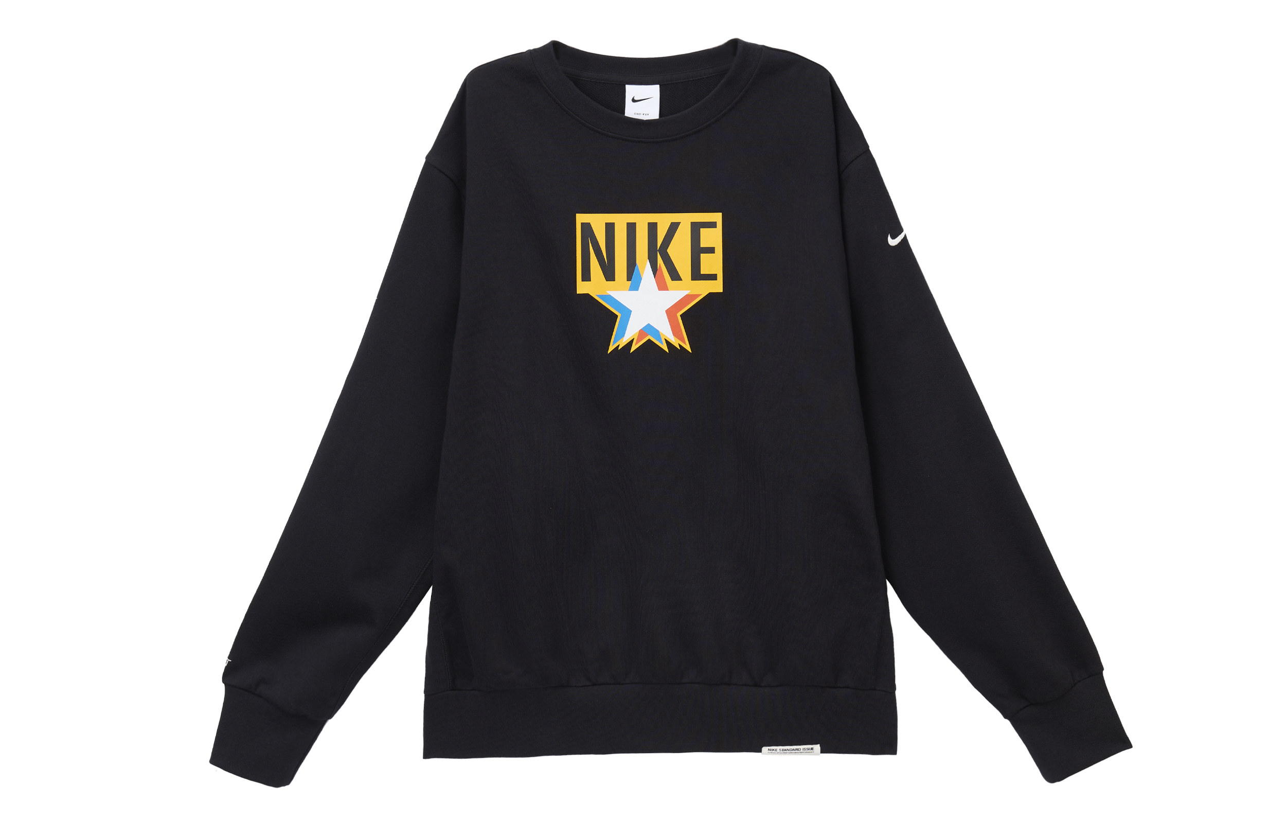 Nike Black Solid Knit Long-Sleeve Basketball Training Sweatshirt DV7975-010