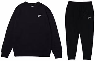 Nike Black Solid Logo Crewneck Sweatshirt & Sweatpants Set BV2667-010+BV2763-010 Nike Black Solid Logo Crewneck Sweatshirt & Sweatpants Set BV2667-010+BV2763-010
