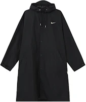 Nike Black Solid Logo Hooded Longline Coat FD2870-010 Nike Black Solid Logo Hooded Longline Coat FD2870-010