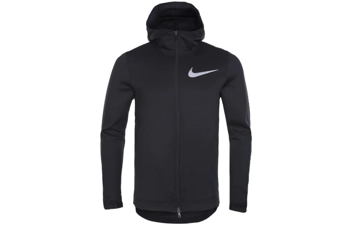 Nike Black Solid Logo Print Hooded Jacket 856439-010 圖 2
