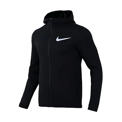 Nike Black Solid Logo Print Zip-Up Hoodie Jacket 925613-010