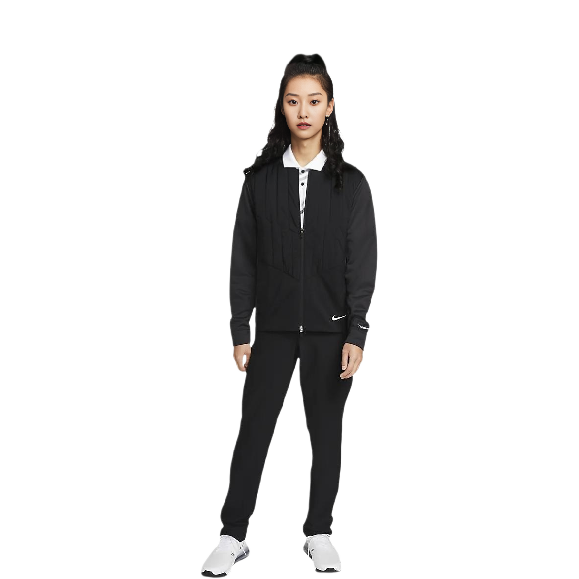 Shop Nike 黑色純色Logo拉鍊外套 DN1954-010