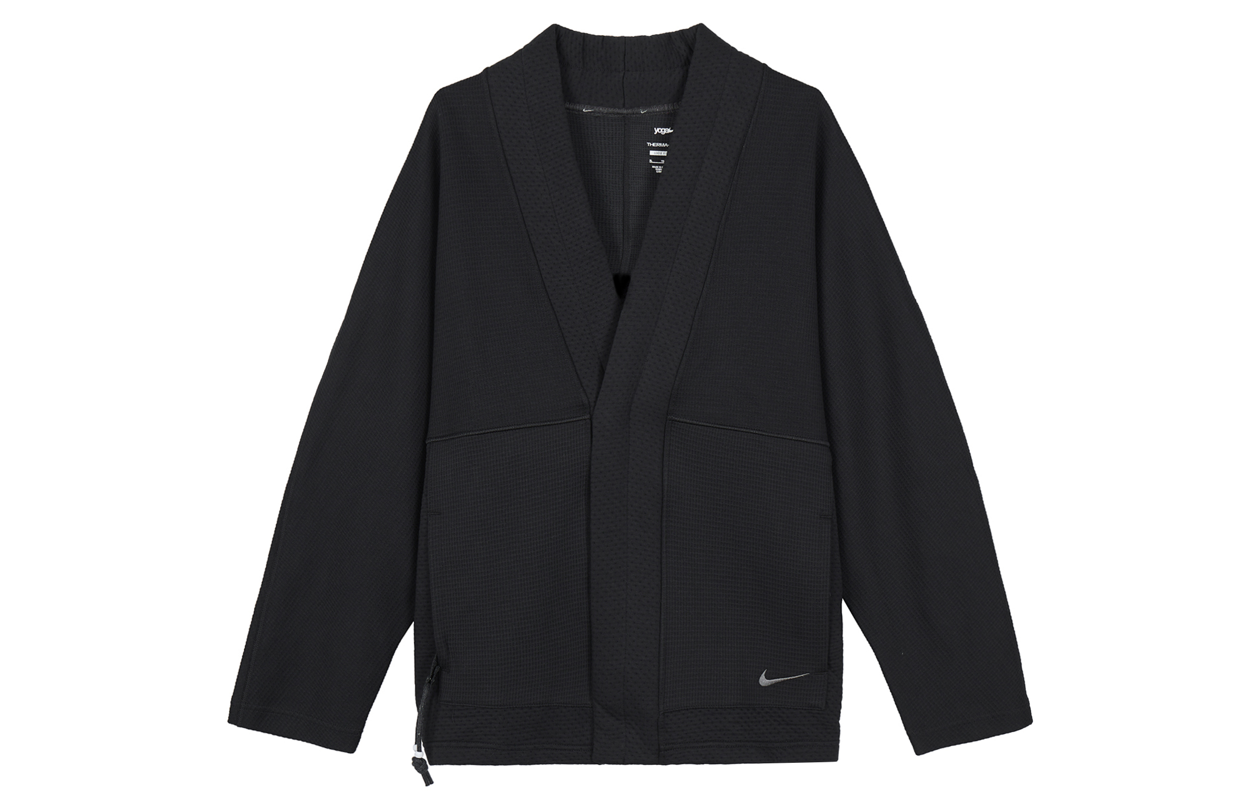 Order Nike Black Solid V-Neck Snap Button Logo Embroidered Jacket DQ6694-010