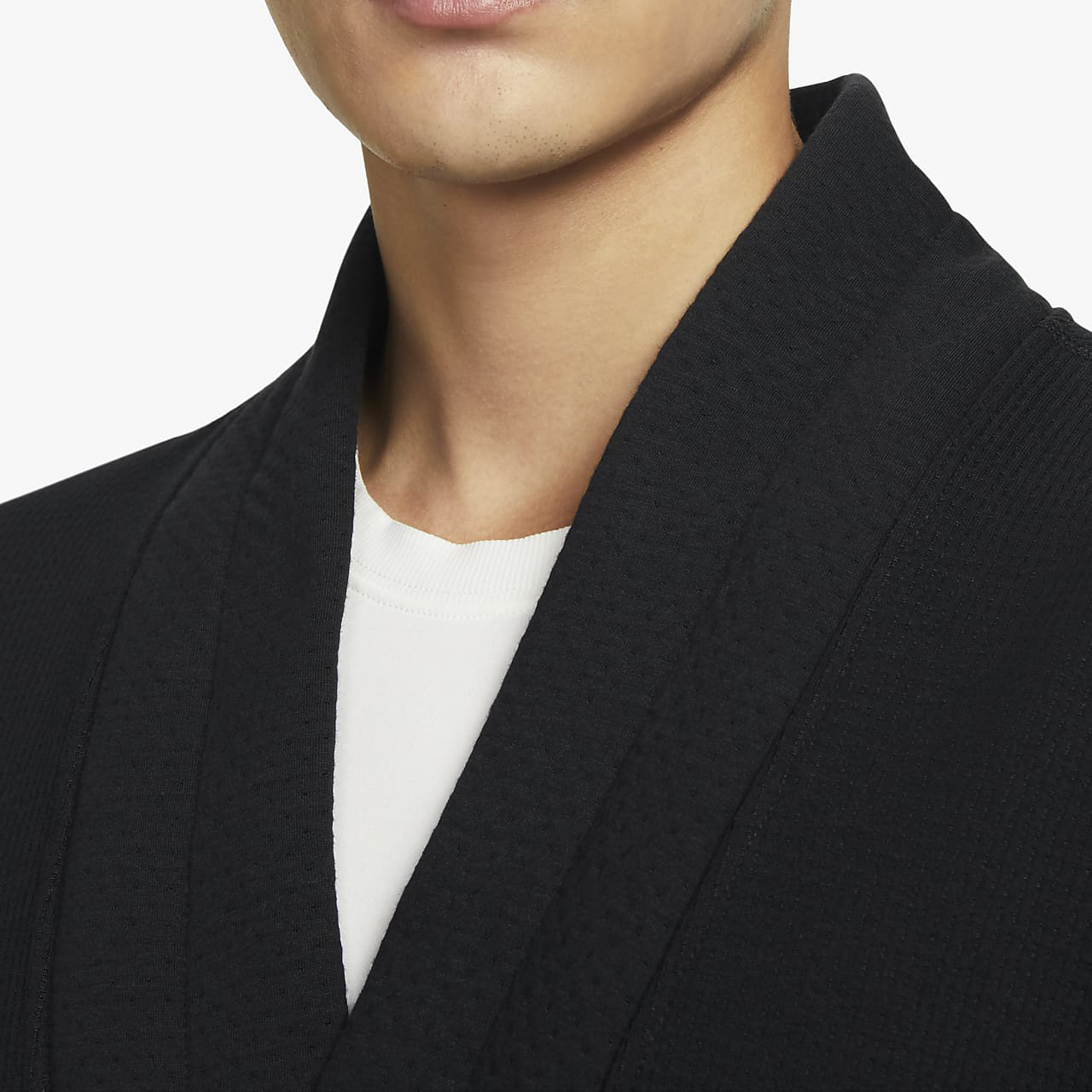 Sizing Nike Black Solid V-Neck Snap Button Logo Embroidered Jacket DQ6694-010