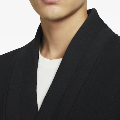 Nike Black Solid V-Neck Snap Button Logo Embroidered Jacket DQ6694-010 Sizing Nike Black Solid V-Neck Snap Button Logo Embroidered Jacket DQ6694-010