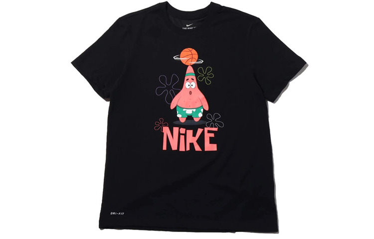 Order Nike 黑色海綿寶寶派大星印花復古短袖T恤 CJ9267-010