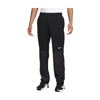 Nike Black Straight-Leg Knit Sweatpants with Spliced Logo Design . DZ5387-010