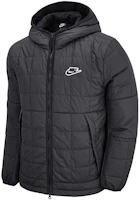 Nike Black Synthetic-Fill Fleece-Lined Logo Patch Hooded Jacket DJ0434-010 Nike Black Synthetic-Fill Fleece-Lined Logo Patch Hooded Jacket DJ0434-010