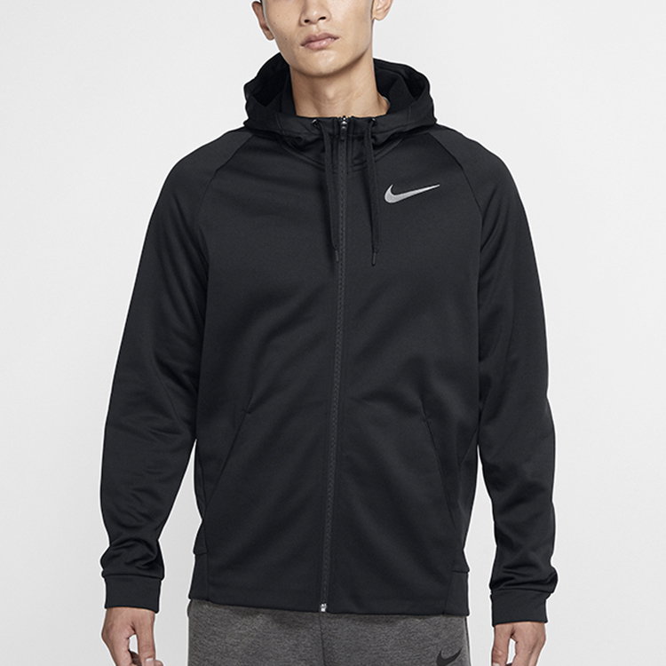 Shop Nike Black Thermal Fleece Training Jacket Long Sleeve Spring Style CV7732-010
