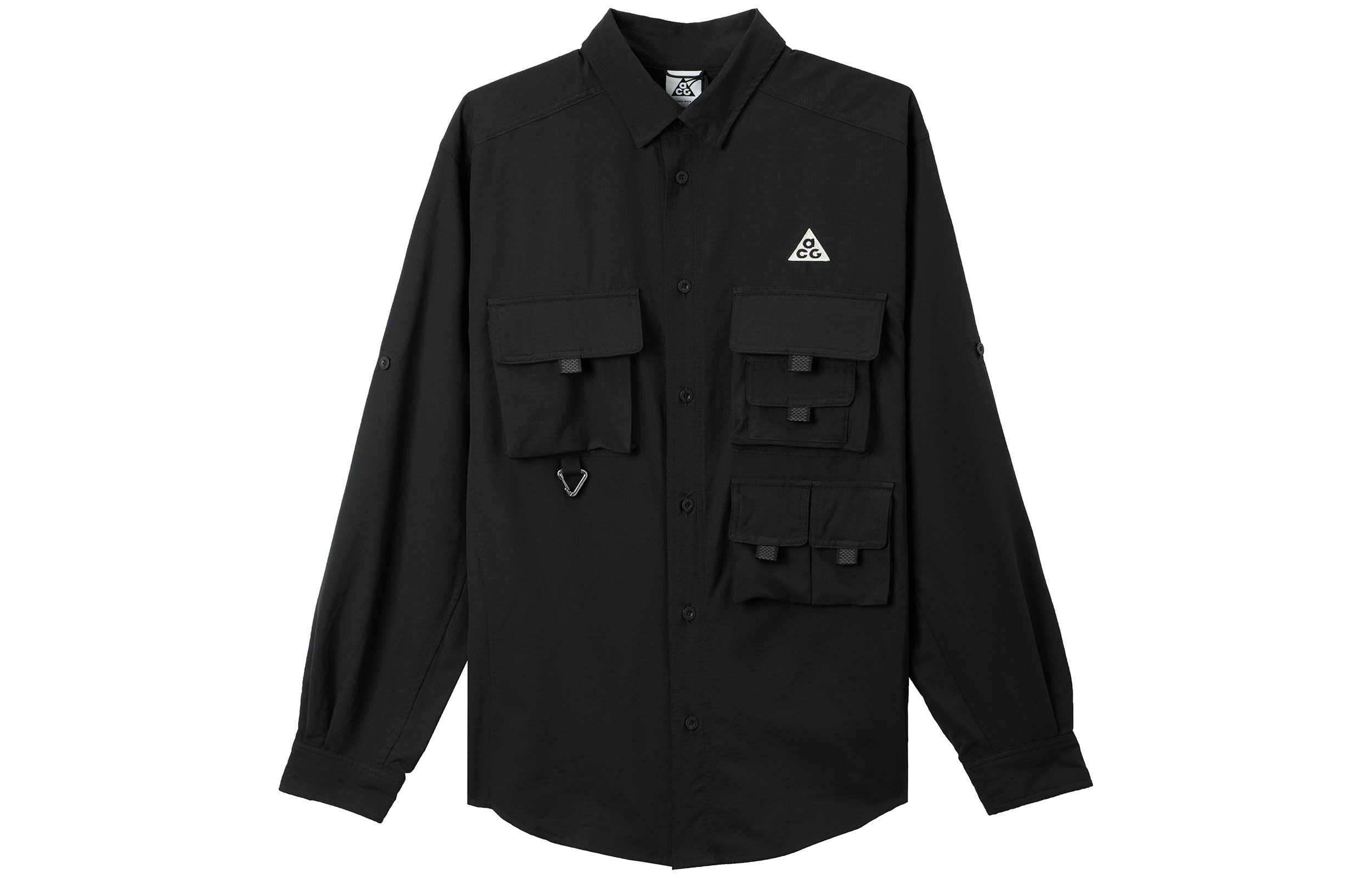 Nike Black Utility Shirt Jacket with Multiple Pockets and Button Closure DN3936-010
