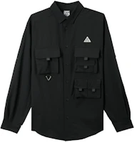Nike Black Utility Shirt Jacket with Multiple Pockets and Button Closure DN3936-010 Nike Black Utility Shirt Jacket with Multiple Pockets and Button Closure DN3936-010