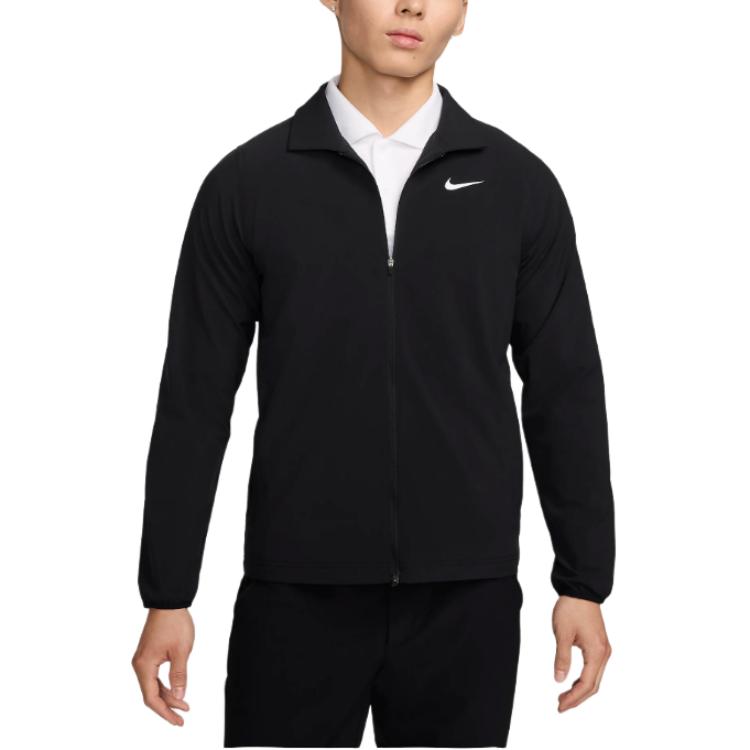 Nike Black Waterproof Jacket with Zip Collar and Long Sleeves FQ0462-010