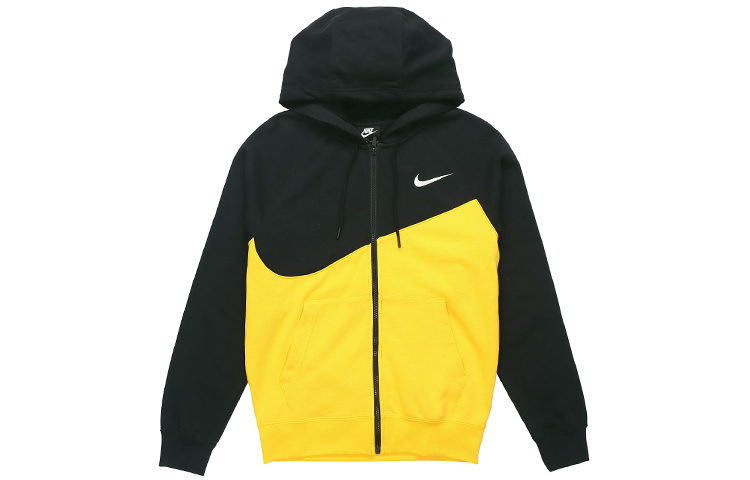 Nike Black Yellow Colorblock Knit Hoodie Jacket CT3425-780 圖 2