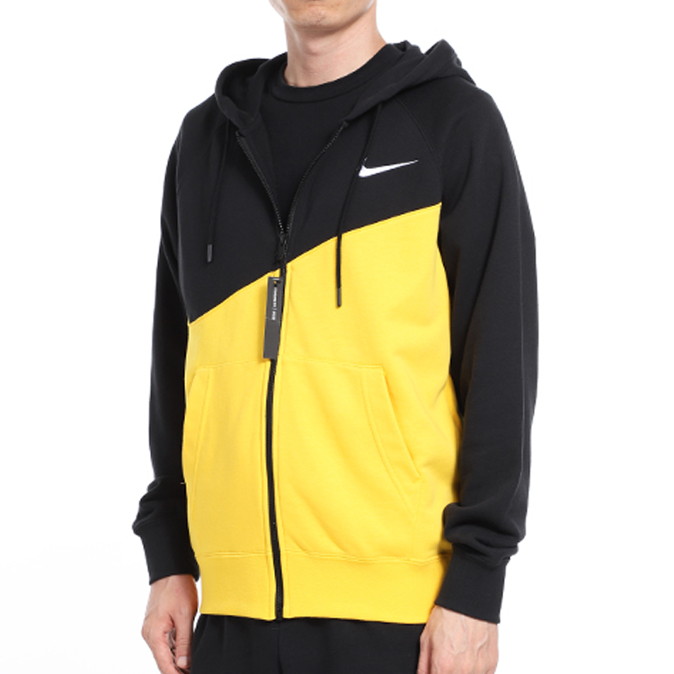 Nike Black Yellow Colorblock Knit Hoodie Jacket CT3425-780 圖 4