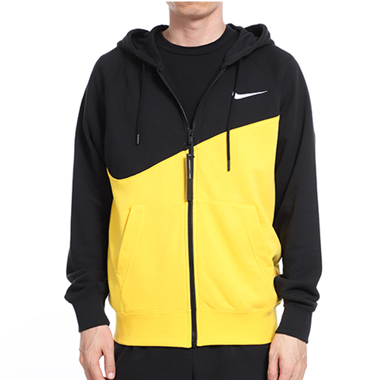 Nike Black Yellow Colorblock Knit Hoodie Jacket CT3425-780 圖 5