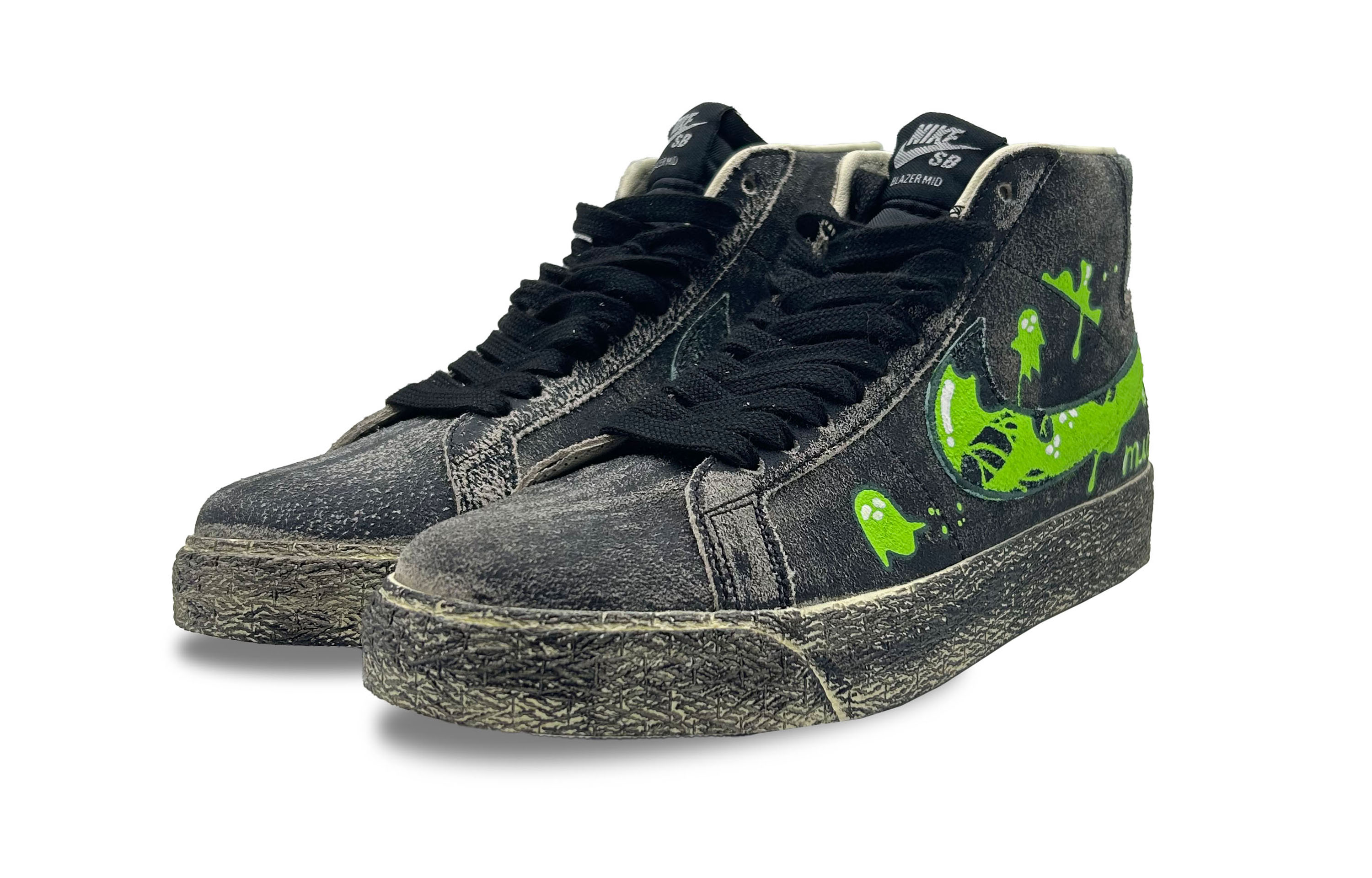 Lookbook Nike Blazer Mid 'Negro Desgastado Slime Fantasma Halloween' DA1839-001-486711