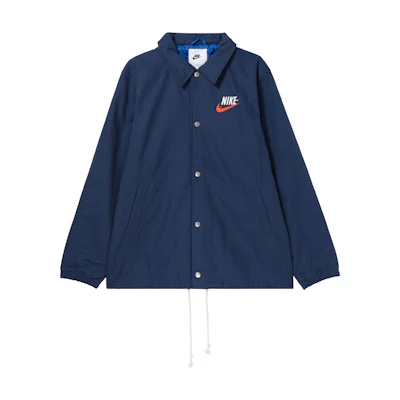 Nike Blue Button-Up Jacket with Solid Logo Print DM5275-410