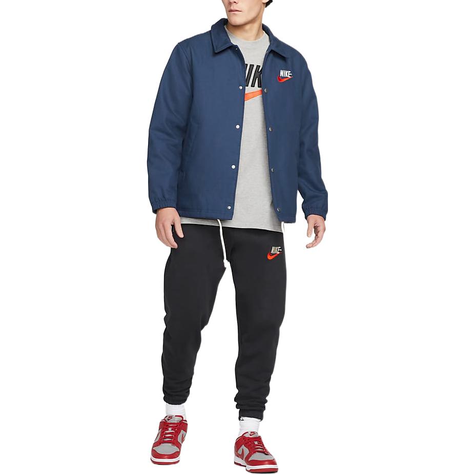 Nike Blue Button-Up Jacket with Solid Logo Print DM5275-410 圖 4