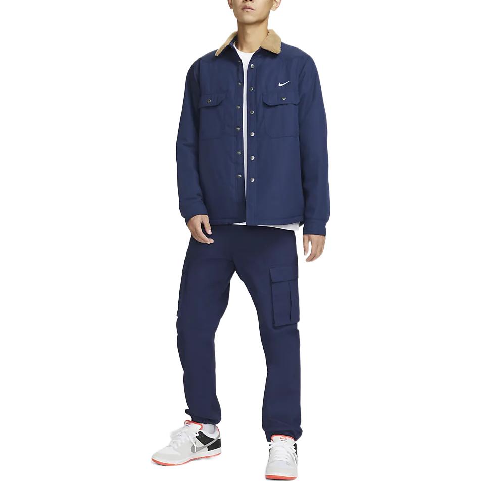 Nike Blue Polo Collar Jacket with Solid Logo Print DQ6329-410 圖 4