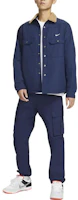 Shop Nike Blue Polo Collar Jacket with Solid Logo Print DQ6329-410