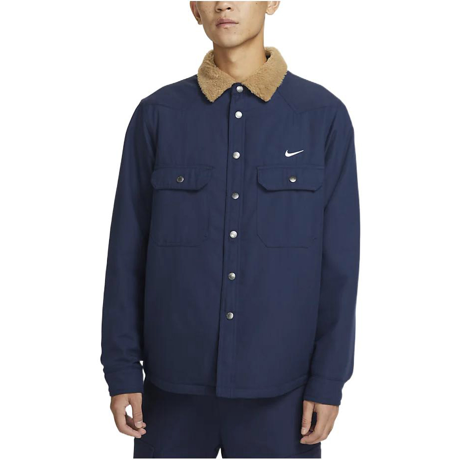 Nike Blue Polo Collar Jacket with Solid Logo Print DQ6329-410 圖 5