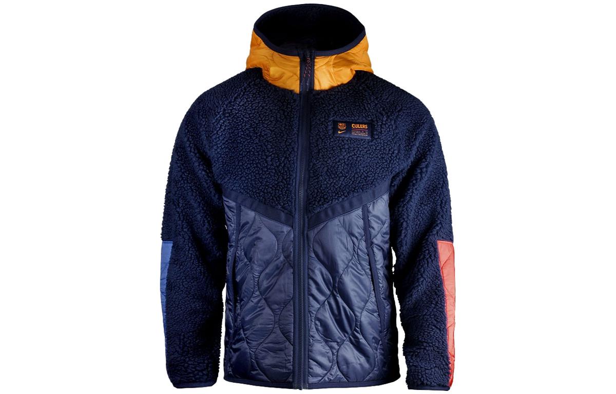 Nike Blue Solid Logo Patch Zip-Up Hoodie Jacket DJ5820-492