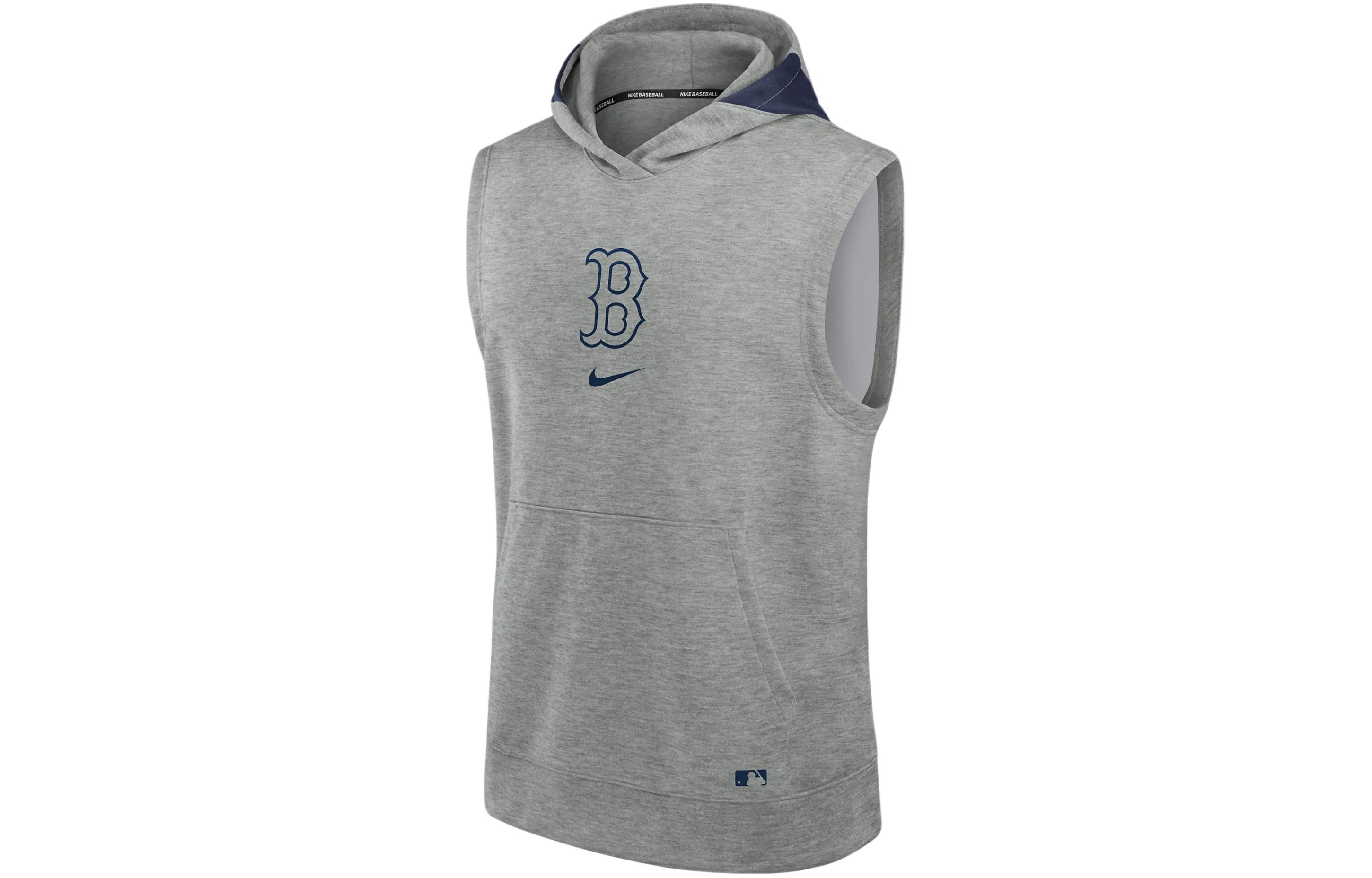 Nike Boston Red Sox Authentic Collection Gray Colorblock Sleeveless Hoodie 013U019NBQ-J3E