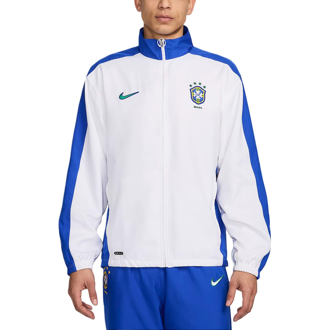Nike Brazil 1998 Reissue Retro Colorblock Soccer Track Jacket White FZ6681-100