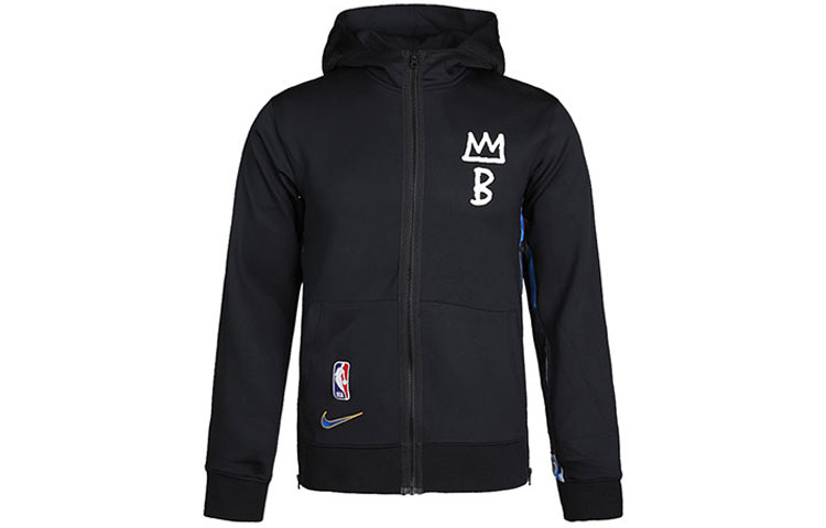 Nike Brooklyn Basketball Hoodie Jacket Black Loose Fit Spring Casual Wear CN7883-010