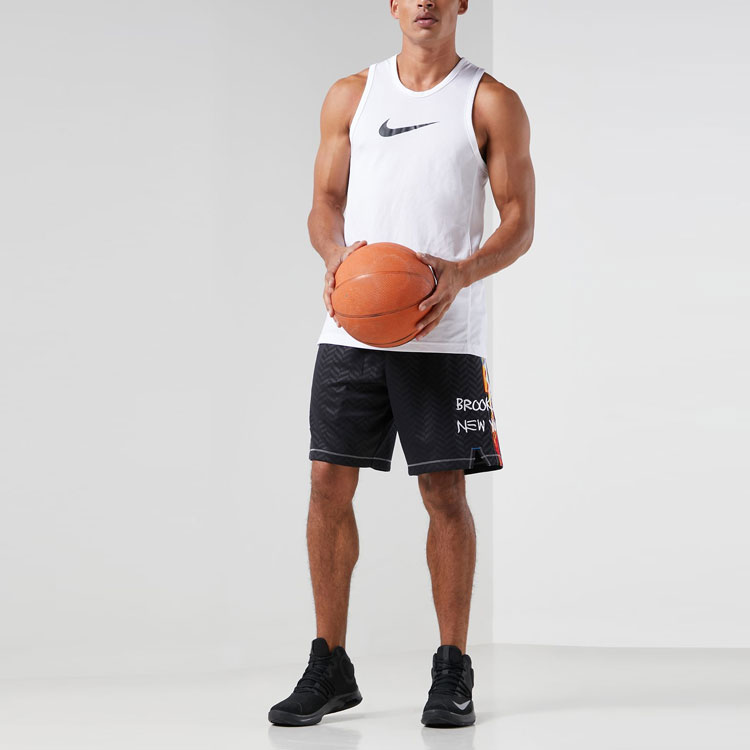 Details for Nike Brooklyn Nets Fan Edition Celana Basket Kasual Musim FW20 Hitam CN1964-010