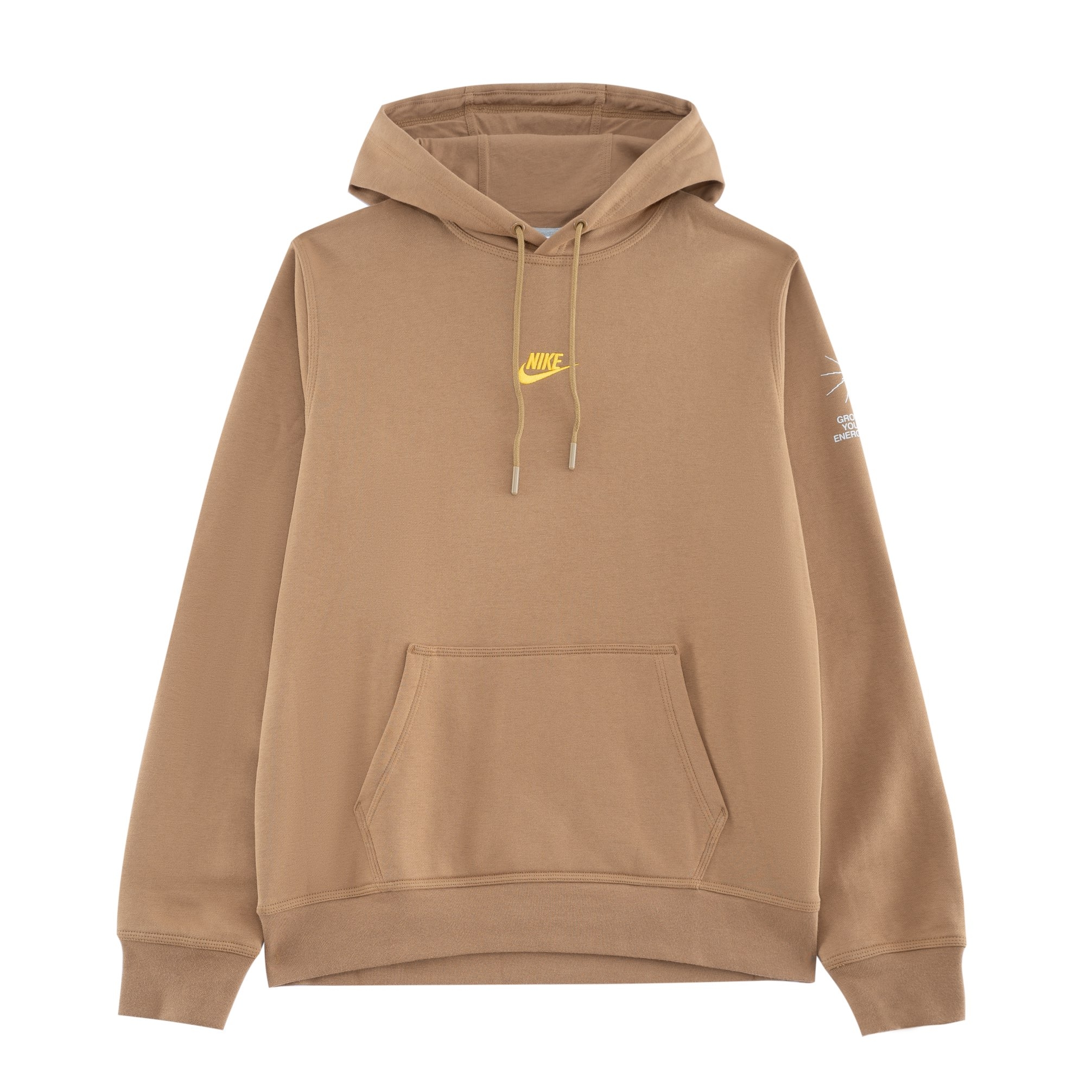 Nike Brown Hoodie with Letter Print and Drawstring - Long Sleeve FV8589-288