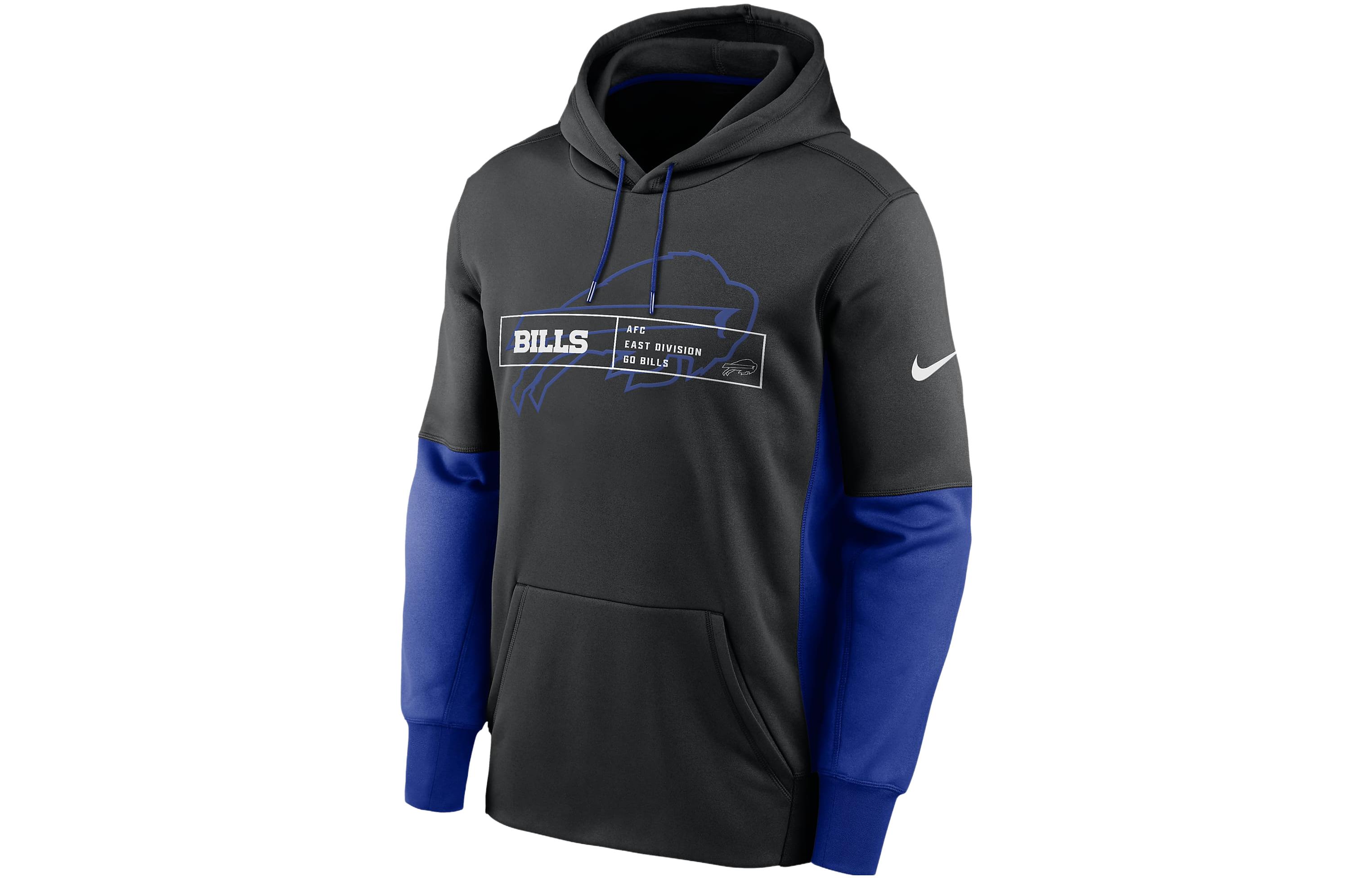 Nike Buffalo Bills Color Block Therma NFL Pullover Hoodie Black Sweatshirt 011S01UW81-05K