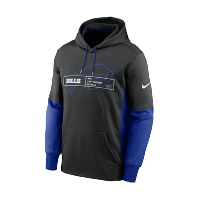 Nike Buffalo Bills Color Block Therma NFL Pullover Hoodie Black Sweatshirt 011S01UW81-05K