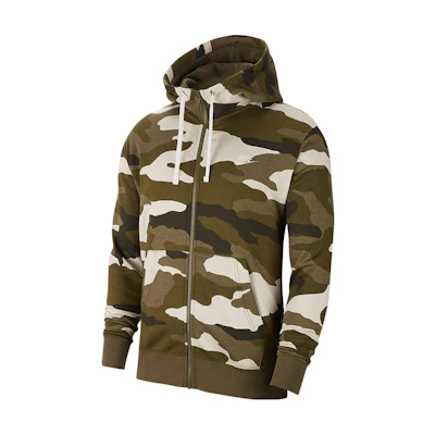 Nike Camo Logo Printed Zip-Up Vintage Sweatshirt Green () BV3625-222