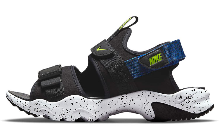 Nike Canyon Sandal Velcro Open Toe Flat Heel Black Blue Sandals 'Black Blue' CI8797-009