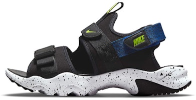 Nike Canyon Sandal Velcro Open Toe Flat Heel Black Blue Sandals 'Black Blue' CI8797-009