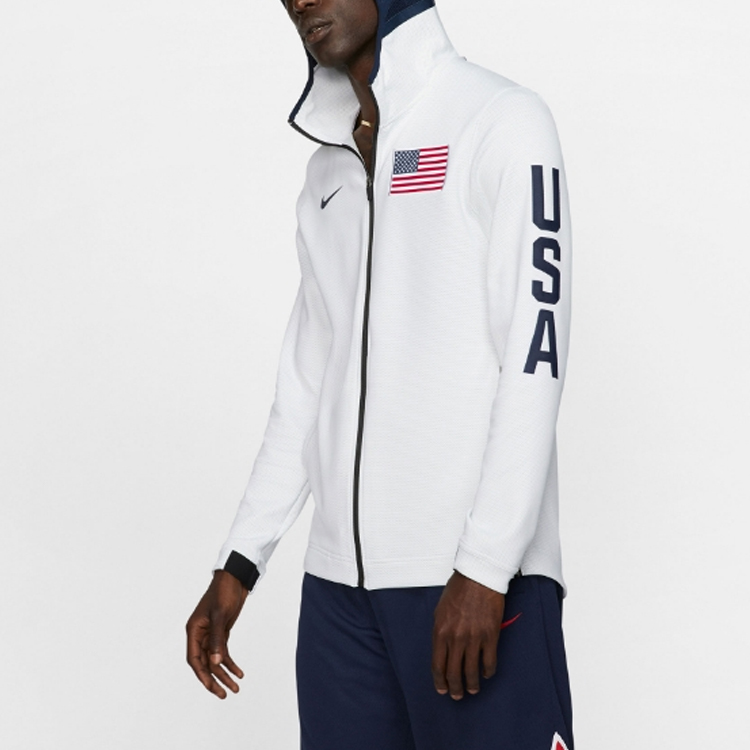 Nike Captain America Basketball World Cup Hoodie Jacket White AT4879-100 圖 5