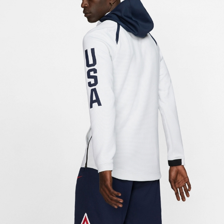 Nike Captain America Basketball World Cup Hoodie Jacket White AT4879-100 圖 6