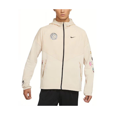 Nike Cartoon Letter Print Running Casual Hoodie Jacket Light Tan DO6975-206