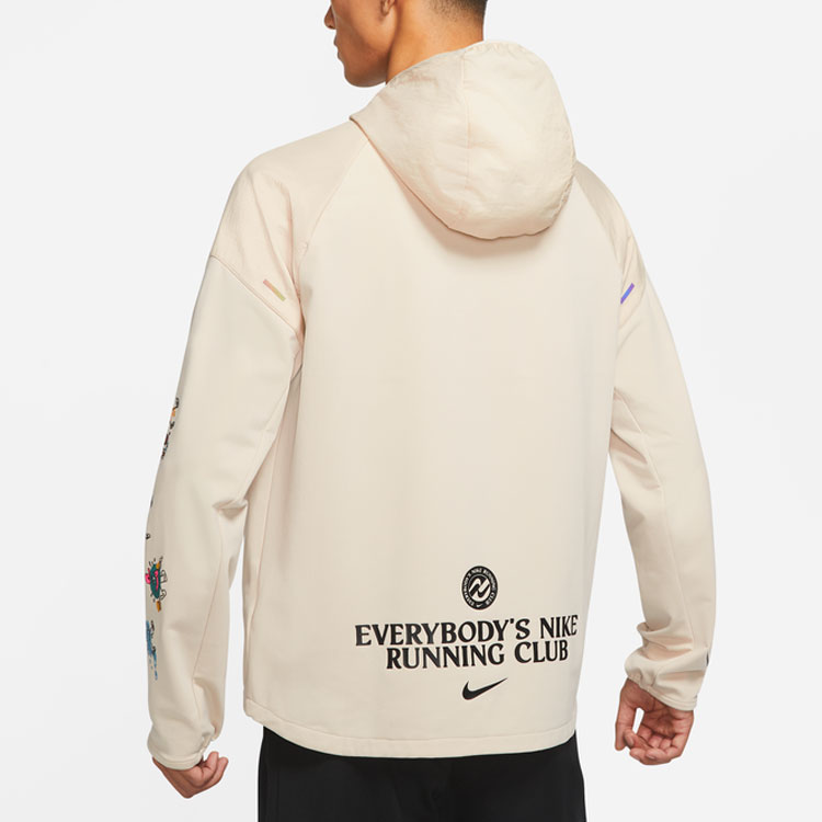 Nike Cartoon Letter Print Running Casual Hoodie Jacket Light Tan DO6975-206 圖 5