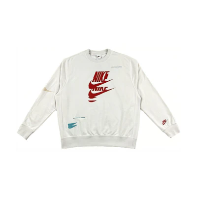 Nike Casual Crewneck Pullover Vintage White Sweatshirt FD9901-030