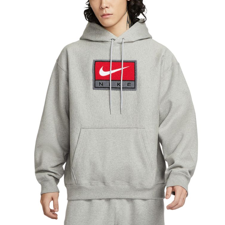 Nike Casual Embroidered Loose Fit Knit Pullover Hoodie IF1259-063
