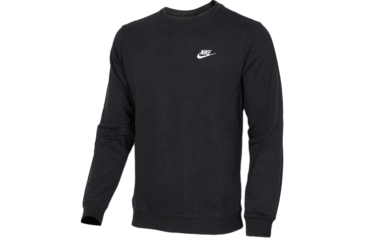 Nike Casual Loose Fit Crewneck Pullover Sweatshirt Black 804343-010