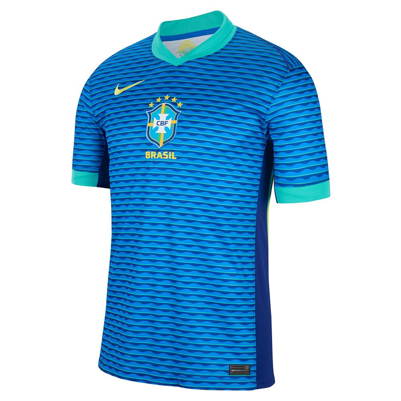 Nike CBF Blue Striped Retro Short-Sleeve Soccer Jersey. FJ4283-458