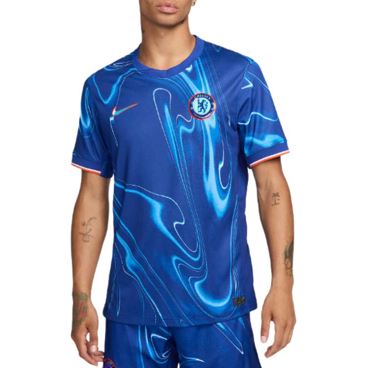 Nike Chelsea FC 2024/25 Stadium Home Jersey Blue/Orange/White Short Sleeve . FN8779-496