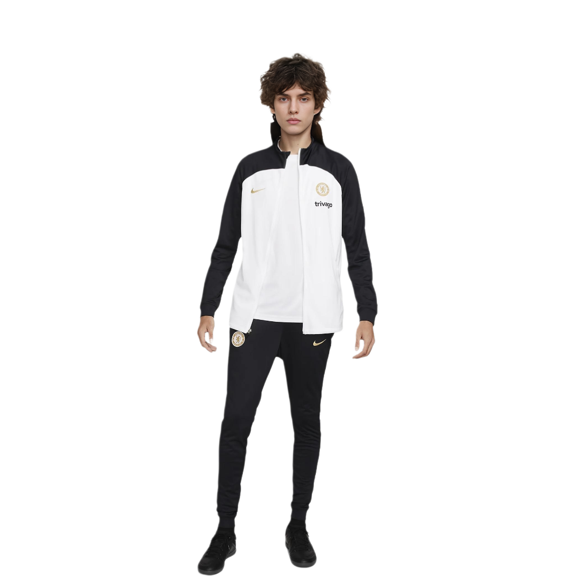 Nike Chelsea FC Strike White Embroidered Logo Track Jacket Football Style DX3474-101 圖 4