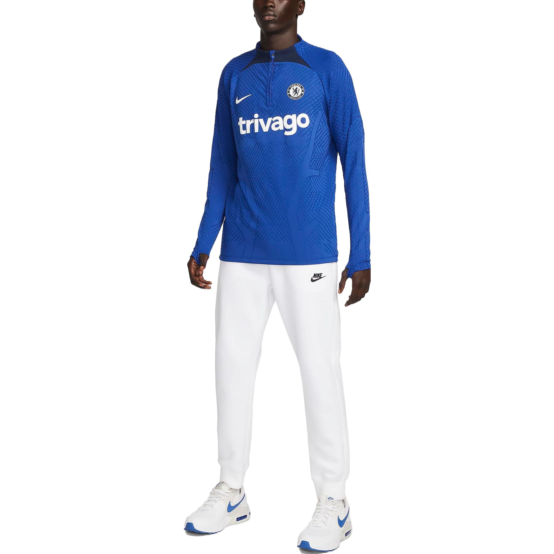 Shop 耐克切尔西球员版半拉链训练卫衣海军蓝（2022/23赛季）。 DJ8472-496