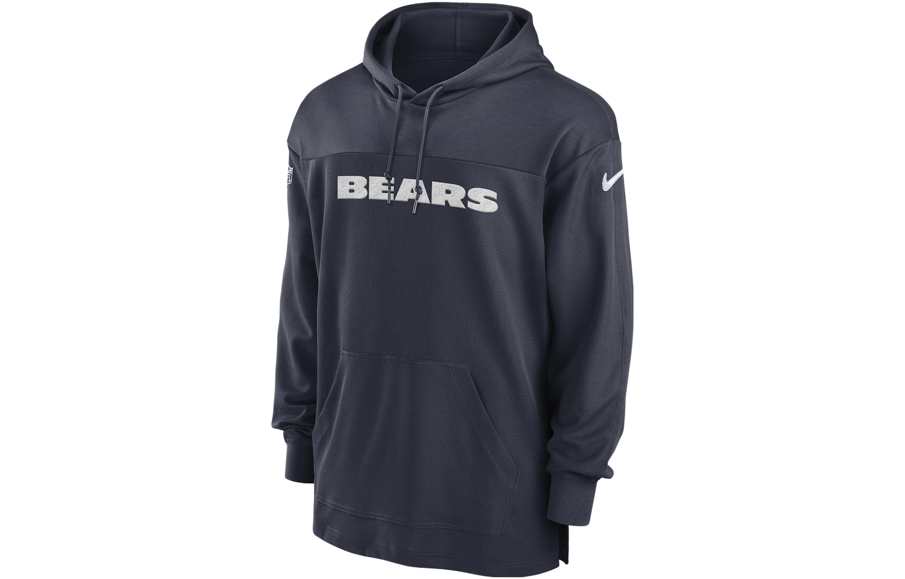 Nike Chicago Bears Sideline Logo Embroidered Comfort Hoodie Navy Blue 00MO41L7Q-BVK