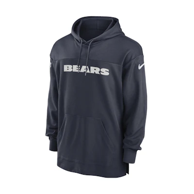 Nike Chicago Bears Sideline Logo Embroidered Comfort Hoodie Navy Blue 00MO41L7Q-BVK